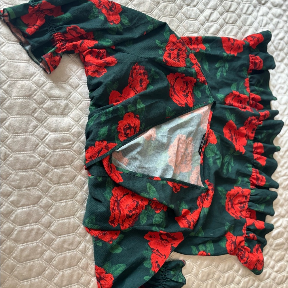 SHEIN Red Floral Mini Dress